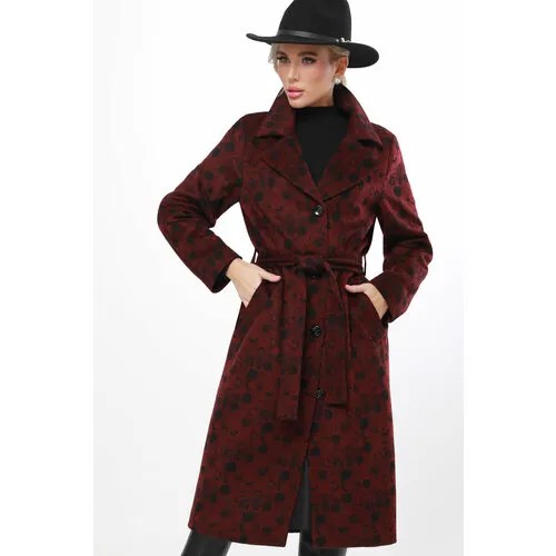 Пальто DStrend, размер 52, бордовый
