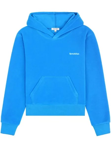 Sporty & Rich флисовое худи с вышивкой, синий