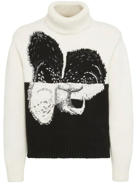 Alexander McQueen джемпер с вышивкой, белый