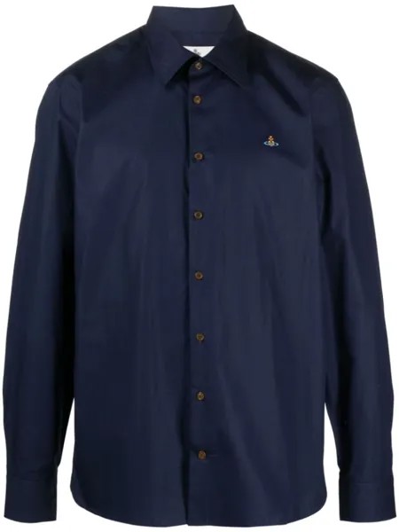 Vivienne Westwood рубашка с вышивкой Orb, синий
