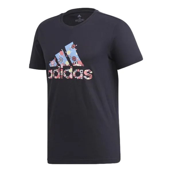 Футболка adidas 8-Bit Badge Of Sport Applique Sports Breathable Short-sleeve Tee Men Black, черный