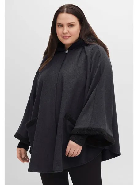 Куртка sheego Cape, цвет anthrazit meliert