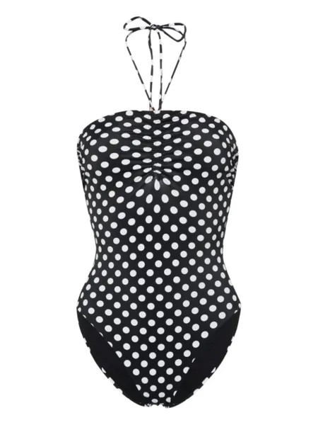 Saint Laurent купальник в горох, черный