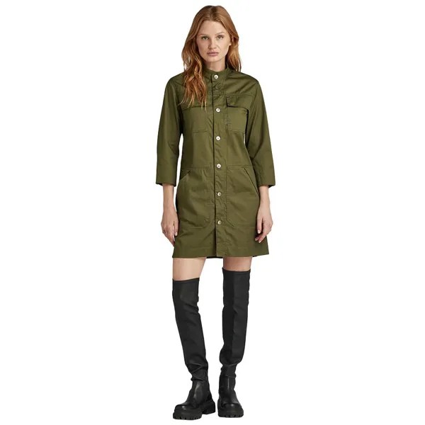 Короткое платье G-Star D24745-868 Long Sleeve, зеленый