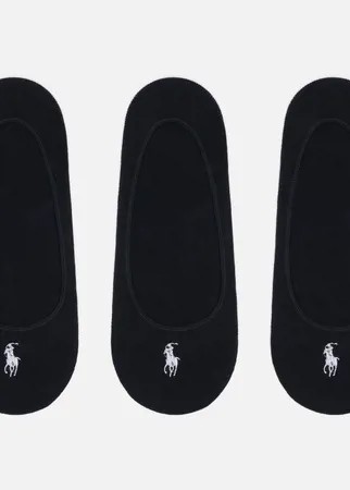 Комплект носков Polo Ralph Lauren Ultralow Liner 3-Pack, цвет чёрный, размер 35-40 EU