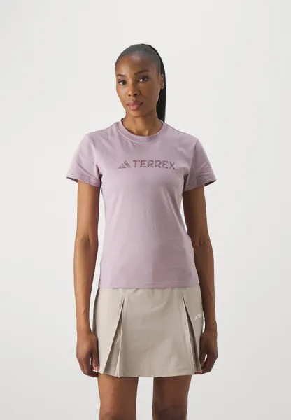 Футболка с принтом CLASSIC LOGO TEE Adidas Terrex, цвет preloved fig