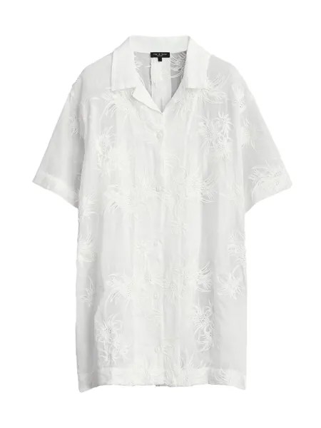 Мини-платье-рубашка Reed с цветочной вышивкой rag & bone, белый