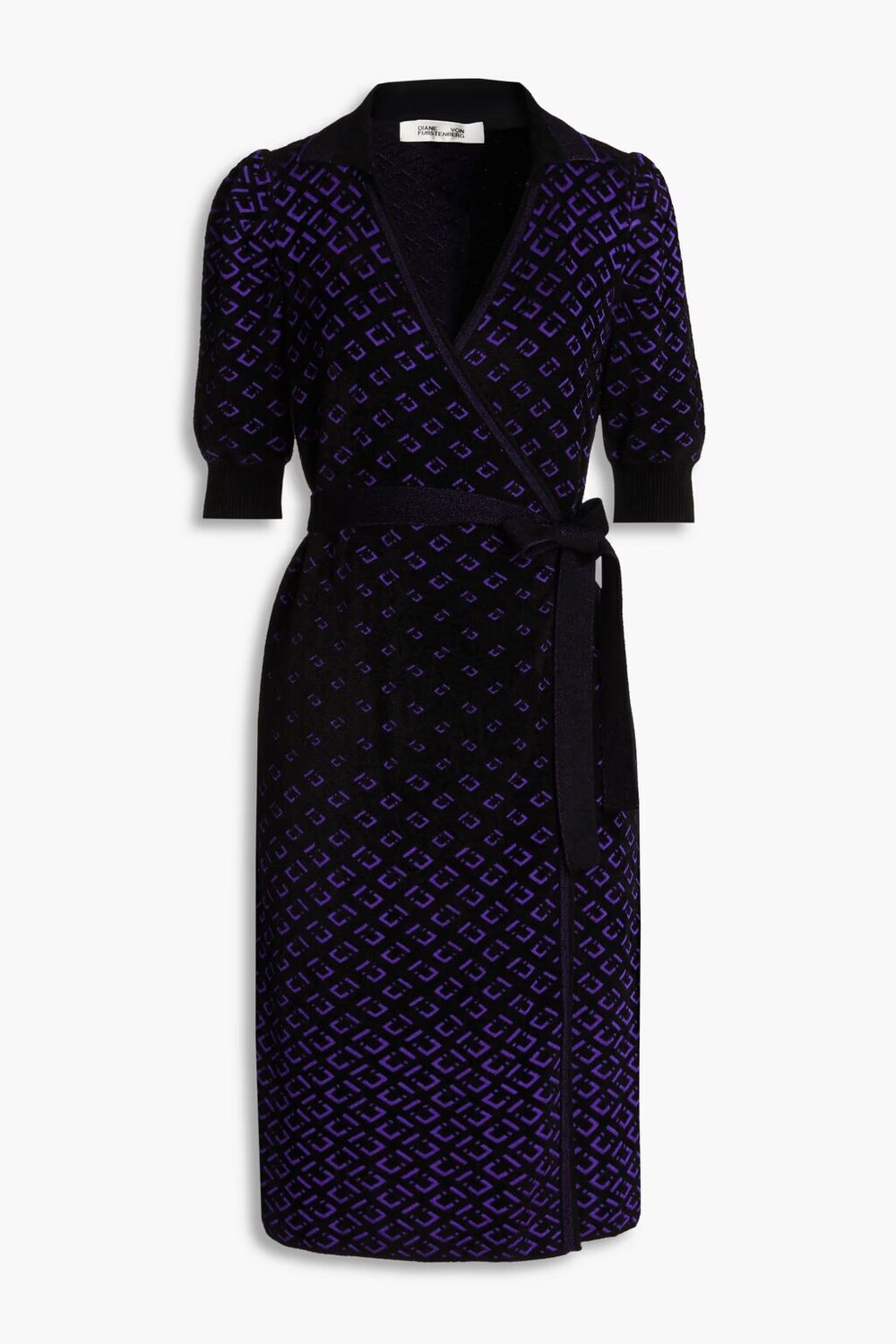 Жаккардовое платье с запахом Diane Von Furstenberg, черный