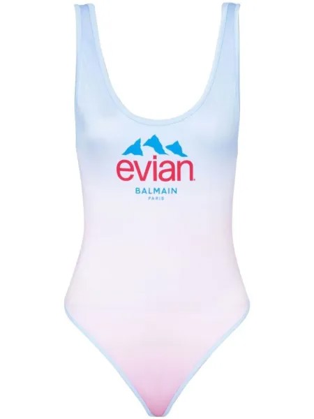 Balmain купальник с эффектом градиента из коллаборации с Evian, розовый