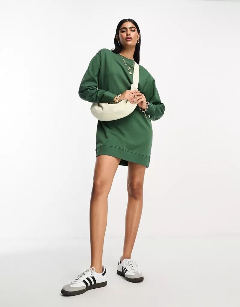 Платье-свитшот оверсайз цвета хаки ASOS