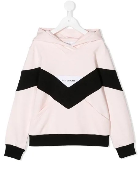Givenchy Kids худи в стиле колор-блок с логотипом