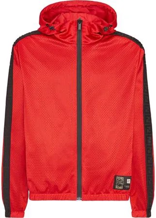 Fendi куртка с капюшоном и перфорацией из коллаборации с K-Way®
