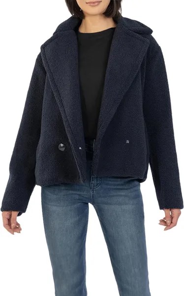 Куртка Emaline Double-Breasted Sherpa Coat KUT from the Kloth, темно-синий