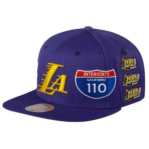 Бейсболка с прямым козырьком MITCHELL NESS 6HSSJS19289-LALPURP Los Angeles Lakers NBA, размер ONE