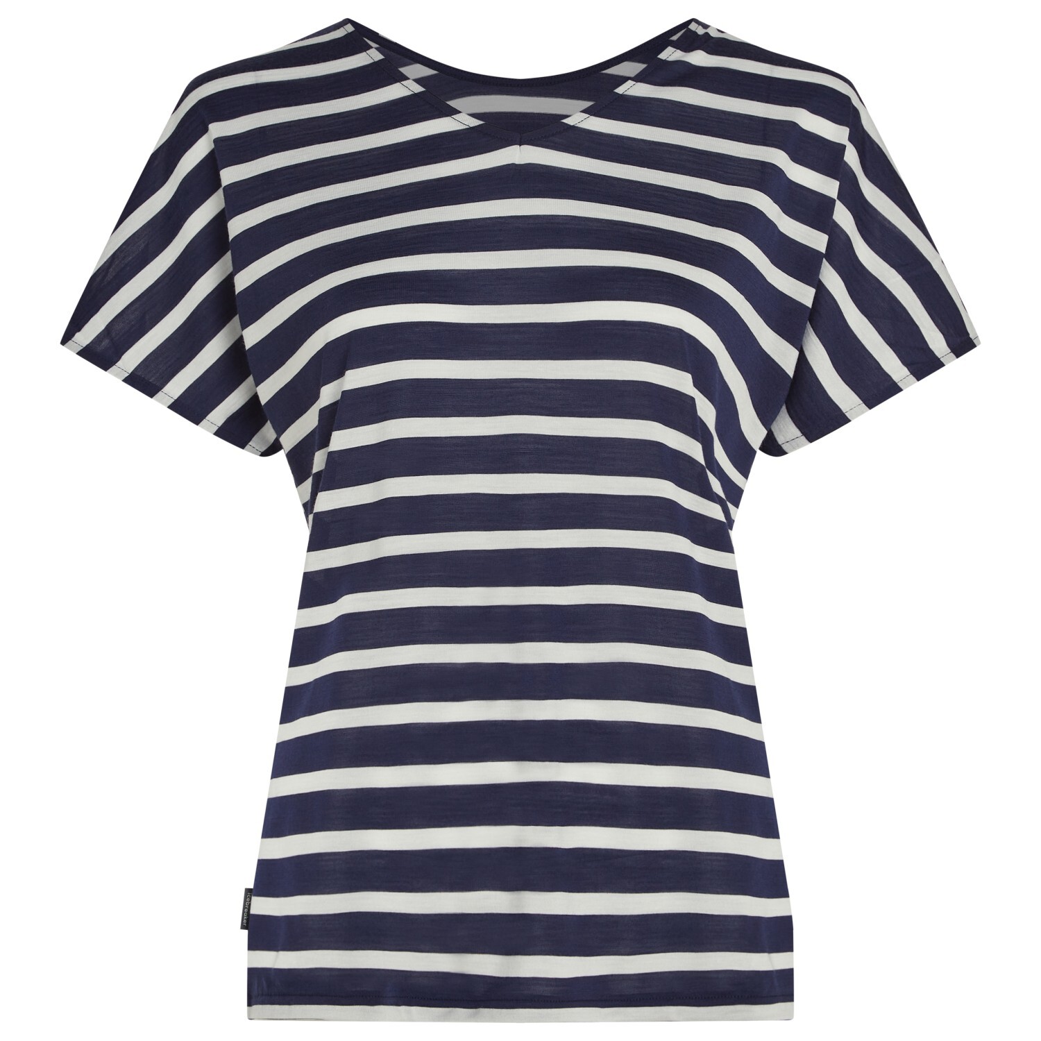 Рубашка из мериноса Icebreaker 125 CL Drayden Reverse S/S Top Strip, цвет Midnight Navy/Snow