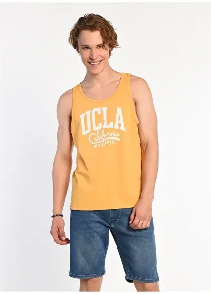 Оранжевая мужская футболка с круглым вырезом Ucla