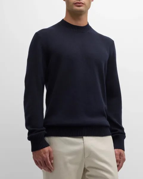 Мужской кашемировый свитер с круглым вырезом Girocollo Baby Loro Piana, цвет Blue Navy