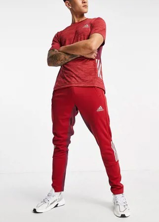 Красные спортивные джоггеры с 3 полосками adidas Training-Красный