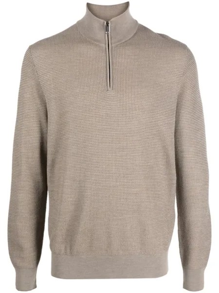 Brioni джемпер с воротником-стойкой, нейтральный цвет