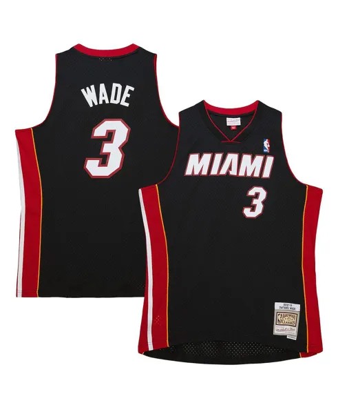 Мужская черная майка Dwyane Wade Miami Heat 2012-13 Hardwood Classics Swingman Mitchell & Ness