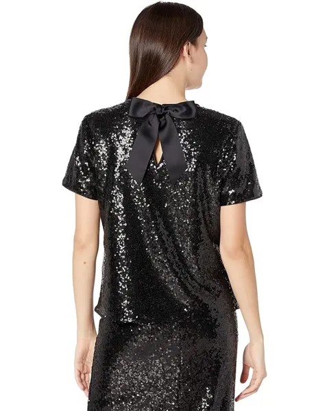 Топ Kate Spade New York Sequin Bow Back Top, черный