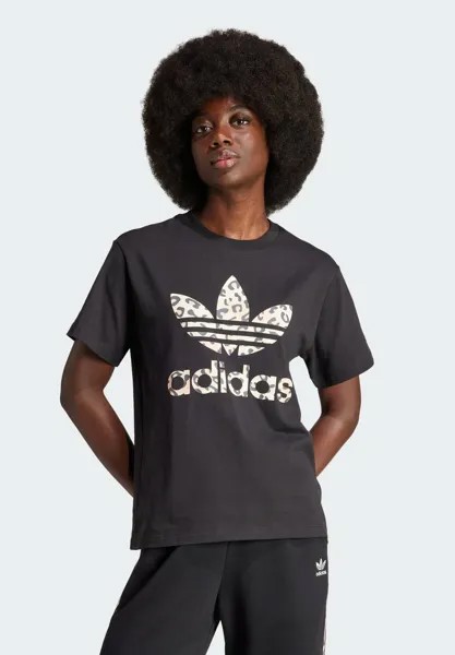 Футболка с принтом TREFOIL TEE adidas Originals, цвет black