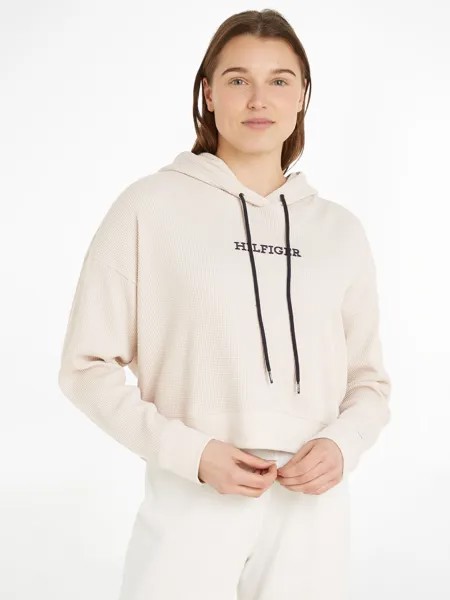 Худи с текстурированным логотипом Tommy Hilfiger, кремовый кашемир