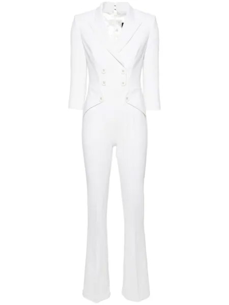 Elisabetta Franchi двубортный комбинезон, белый