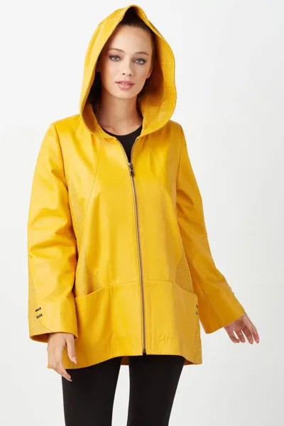 Кожаная куртка женская Deriza DK-E382 оранжевая XL (товары доставляются из-за рубежа)