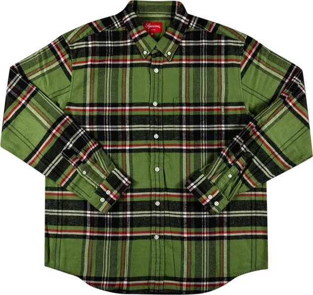 Рубашка Supreme Tartan Flannel Shirt 'Green', зеленый