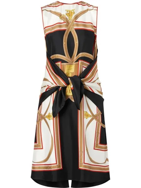 Burberry платье с архивным принтом, черный