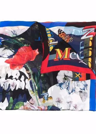 Alexander McQueen платок с цветочным принтом