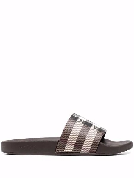 Burberry check print slides