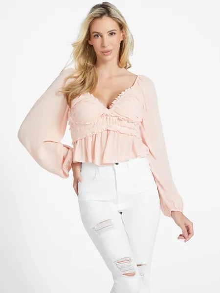 Топ Luna с рюшами Guess Factory, цвет Summer Light Pink