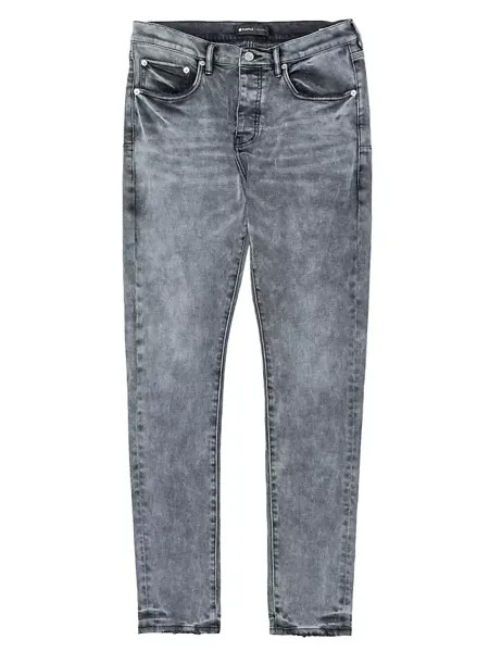 Джинсы скинни кислотной стирки Purple Brand, серый