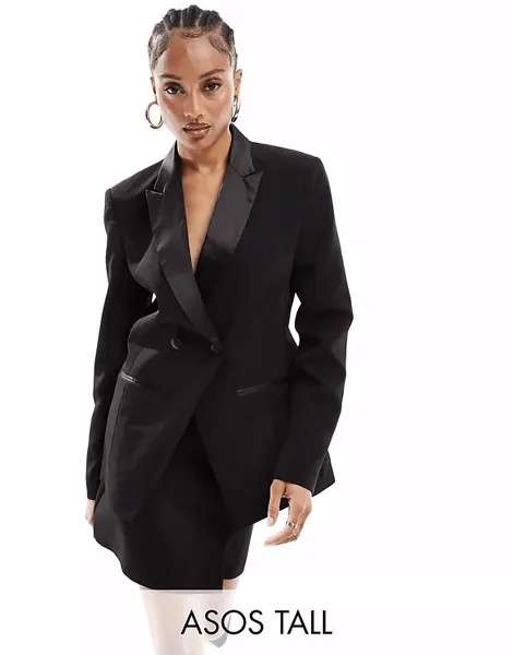 Пиджак Asos Design Tall Tux Double Breasted, черный