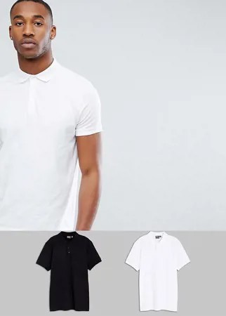 Набор из 2 трикотажных поло ASOS DESIGN - Скидка-Мульти