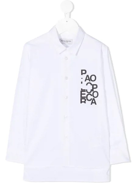 Paolo Pecora Kids рубашка с длинными рукавами и логотипом