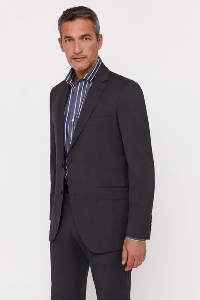 Однотонный пиджак Coolmax Cortefiel, темно-серый