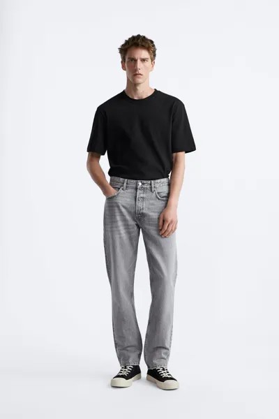 Джинсы прямого кроя ZARA, средне-серый