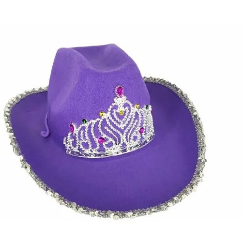 Шляпа ковбойская женская фиолетовая 
