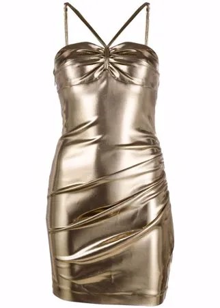 Dsquared2 приталенное платье мини с эффектом металлик