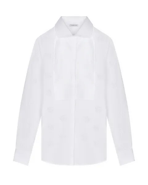 Белая рубашка с жаккардовым узором 