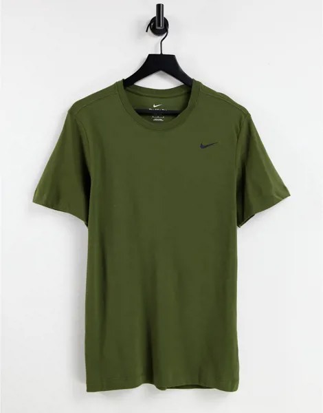 Футболка цвета хаки Nike Training Dri-FIT-Зеленый цвет