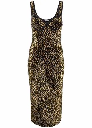 LANVIN платье-трапеция с леопардовым принтом