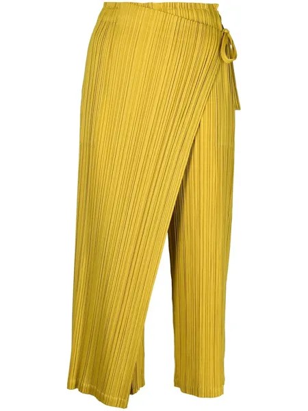 Pleats Please Issey Miyake брюки May асимметричного кроя с завязками