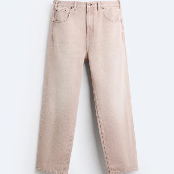 Джинсы Zara Baggy Fit, светло-розовый