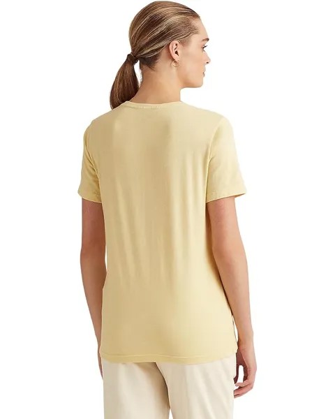 Футболка LAUREN Ralph Lauren Eyelet Logo Jersey Tee, цвет Wicket Yellow