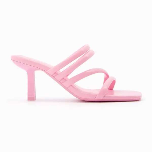 Мюли Bershka Barbiecore Strappy Stiletto Heel, розовый