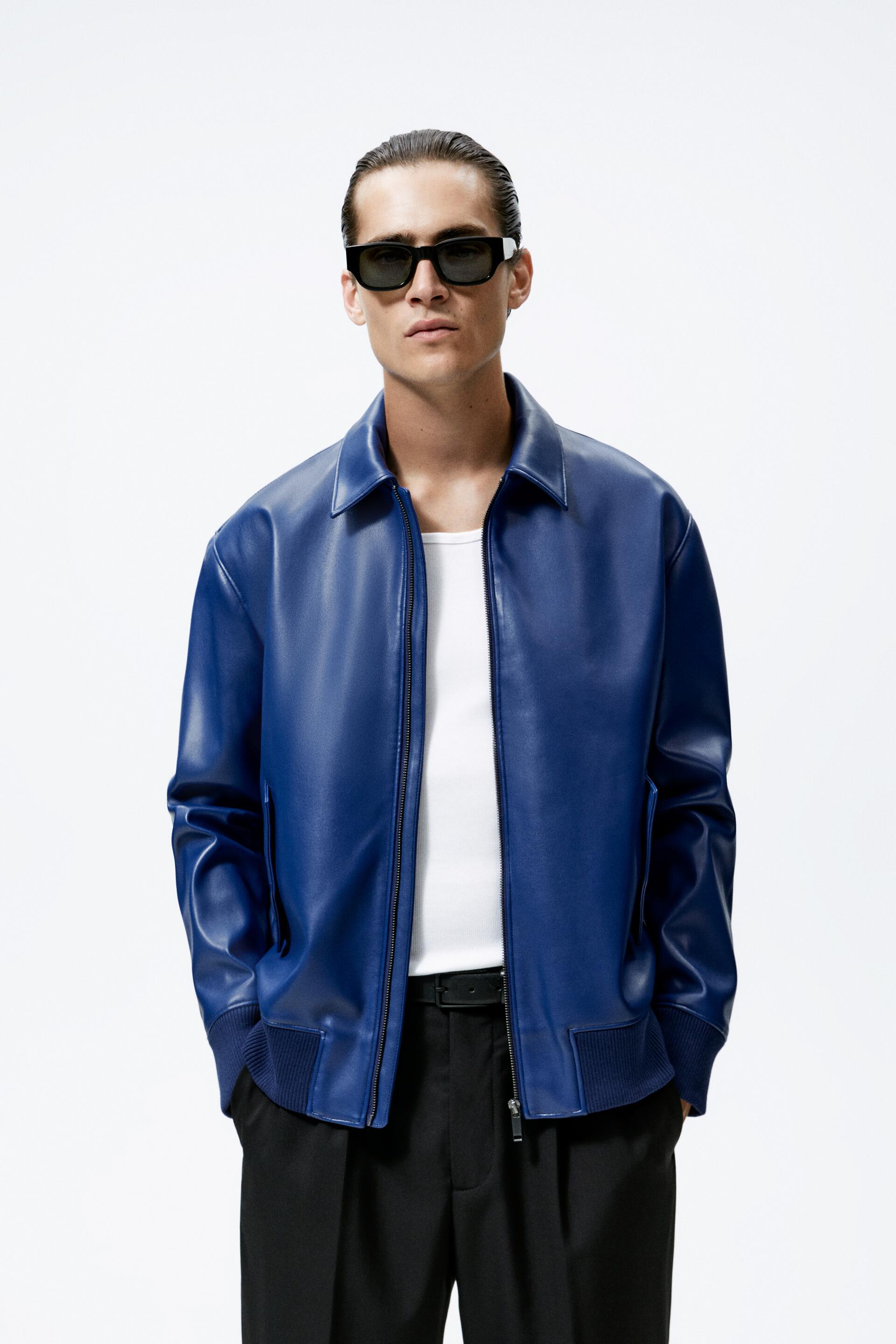 Бомбер мужской ZARA 08281883 голубой L (доставка из-за рубежа)